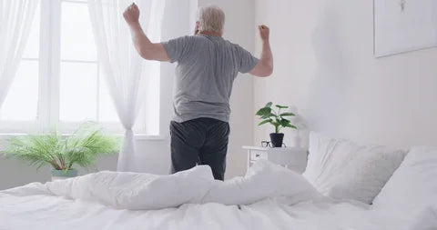 A rested Man after using a CPAP