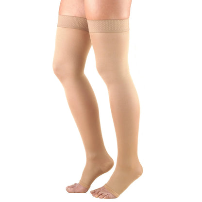 TruForm Ladies Opaque 20-30 Compression Stocking (Thigh High (Open Toe)