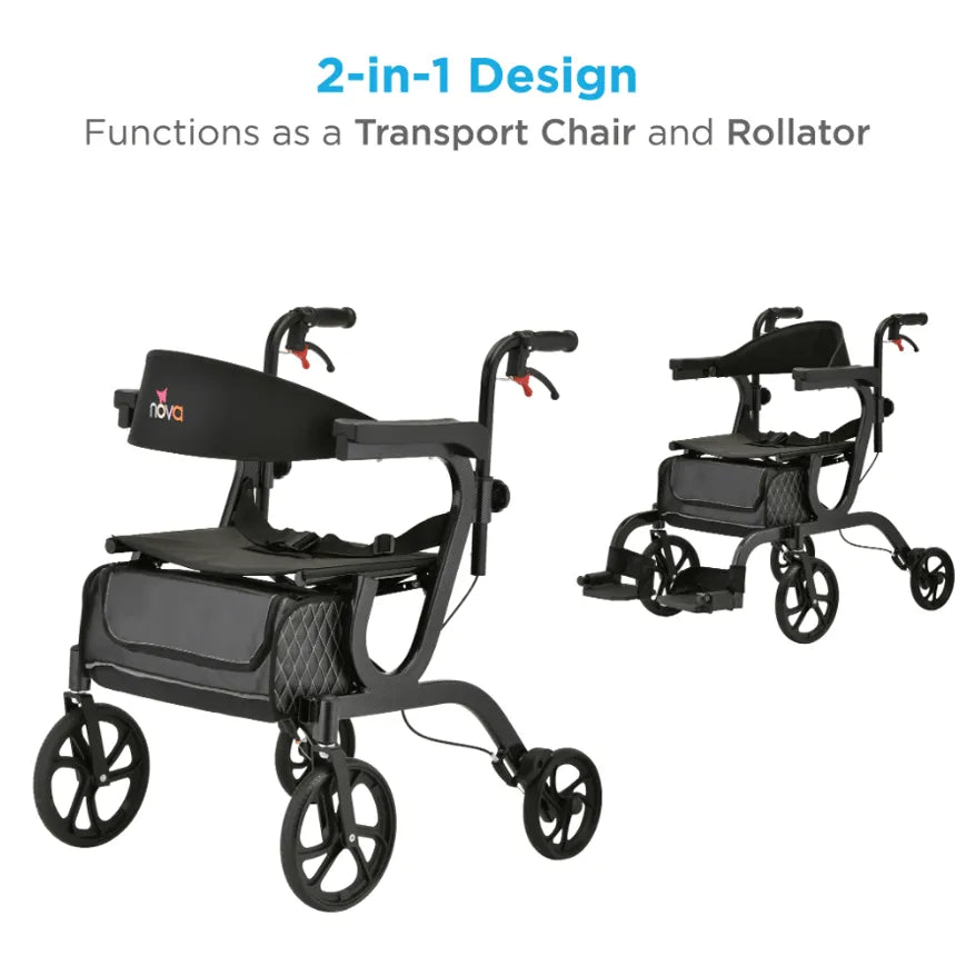 Nova Gemini 2-in-1 Rollator Transport Chair Model 4500BK