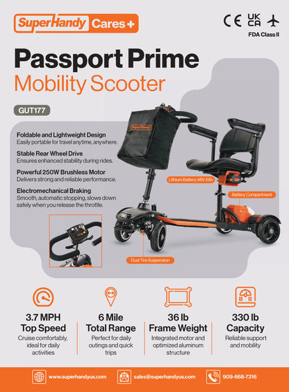SuperHandy Passport Prime GUT177 Mobility Scooter