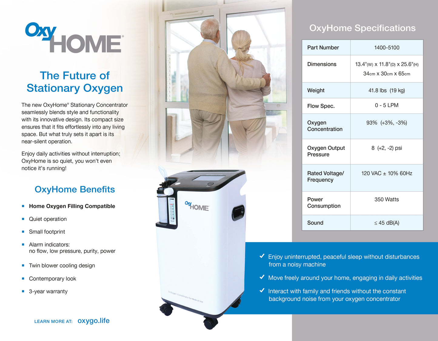 Oxygo OxyHome 5L Stationary Oxygen Concentrator