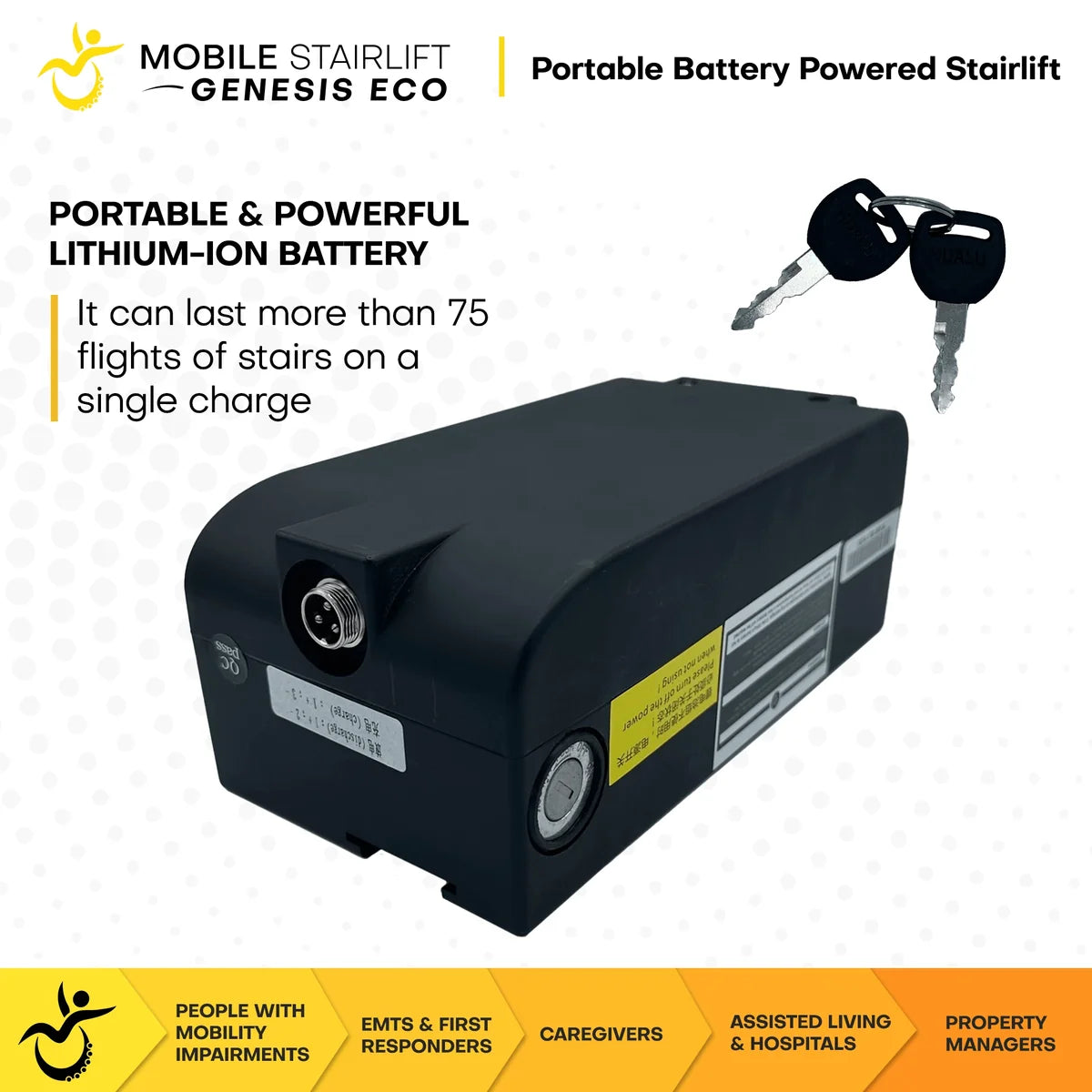 Genesis ECO Battery Powered Mobile Stairlift Alternative for Straight Stairs