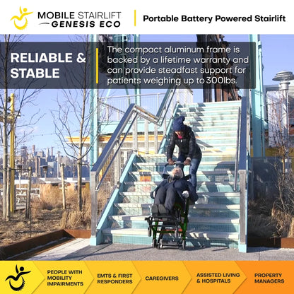 Genesis ECO Battery Powered Mobile Stairlift Alternative for Straight Stairs