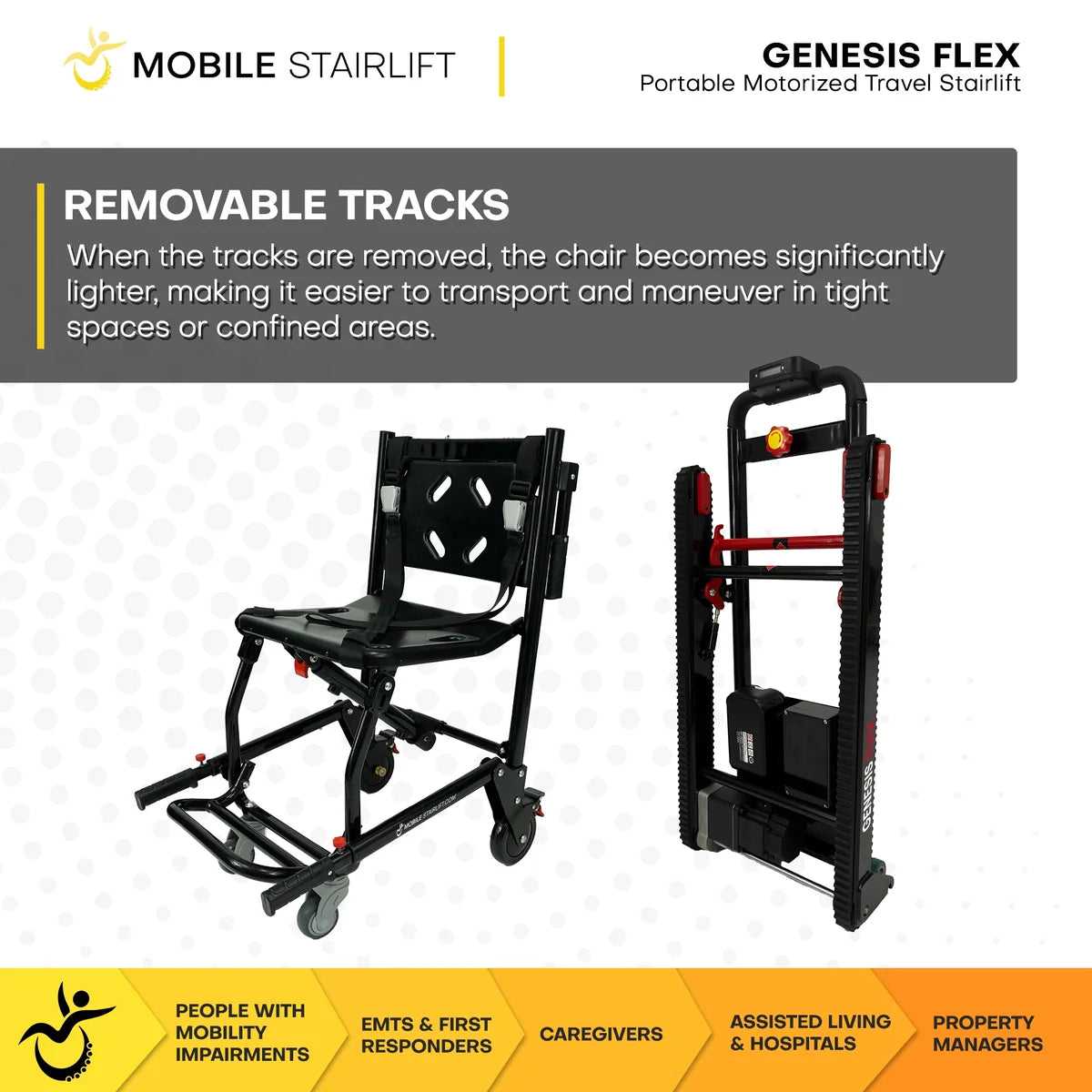 Genesis Flex 2-in-1 Mobile Stairlift & Portable Transport Chair