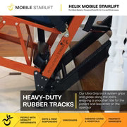 HELIX Mobile Stairlift Battery Powered Stair Climbing Chair for Curved, Round or Straight Stairs