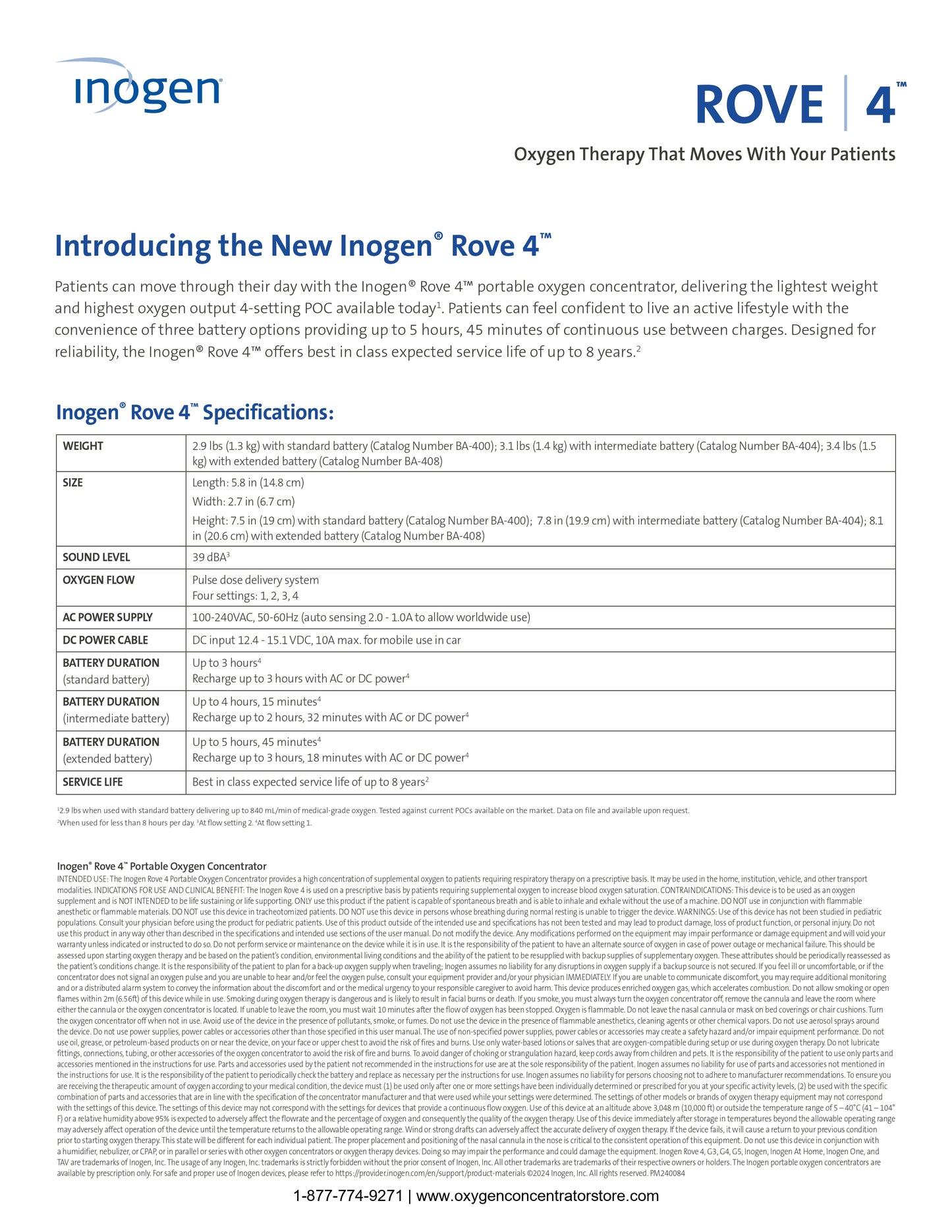 Inogen  Rove 4 Portable Oxygen Concentrator