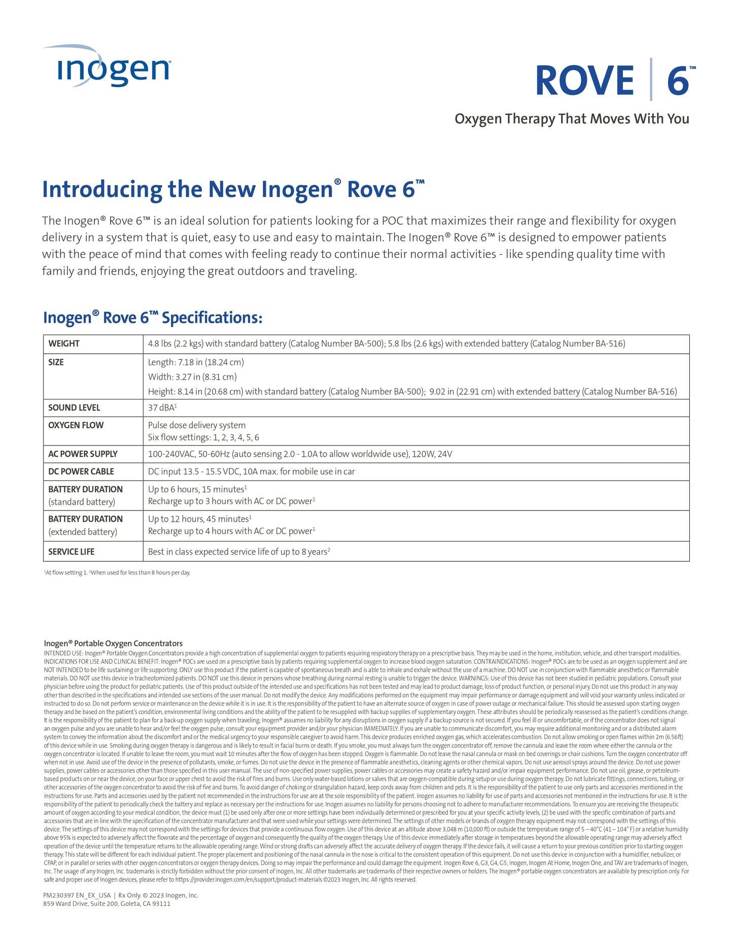 Inogen  Rove 6 Portable Oxygen Concentrator