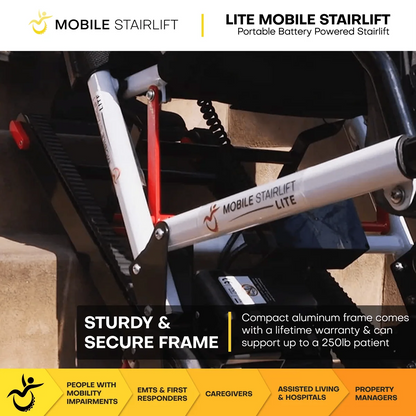 LITE Ultra Lightweight Battery Powered Mobile Stairlift for Straight Stairs