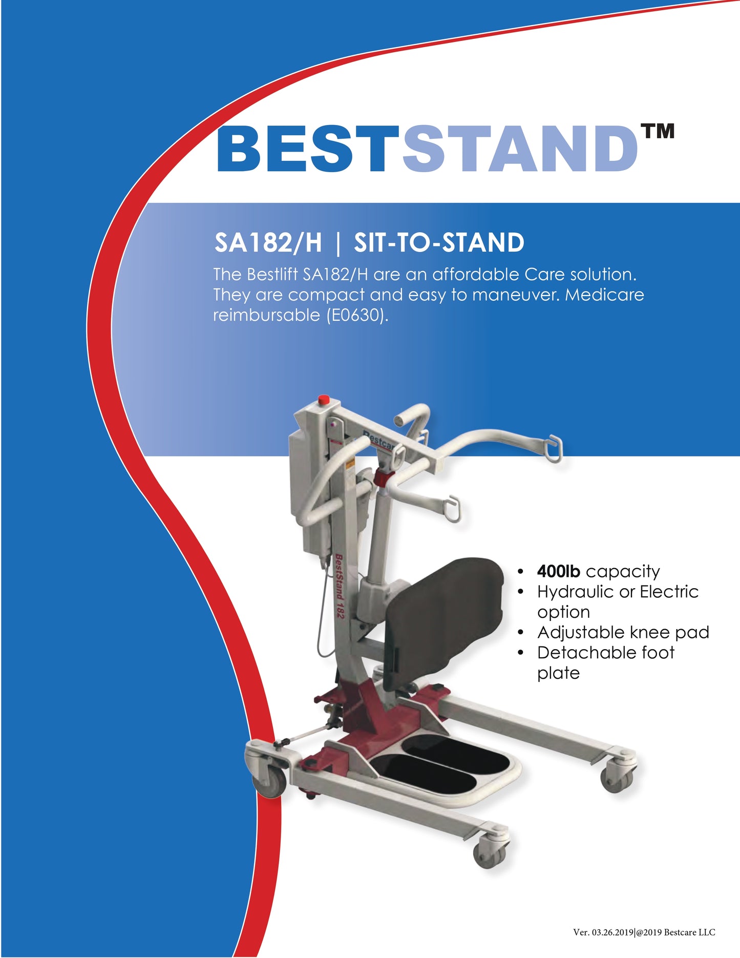 Bestcare Sit to Stand Lift SA182