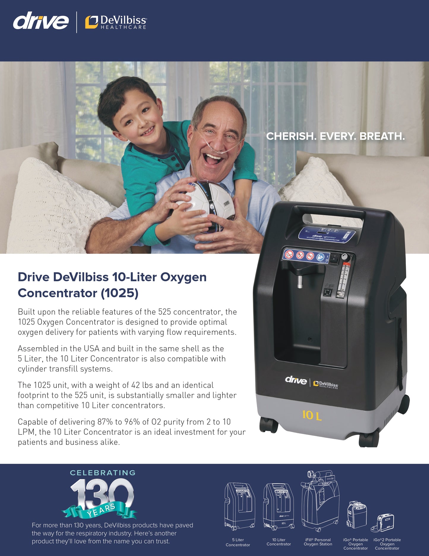Drive 10 Liter Oxygen Concentrator with Sensor