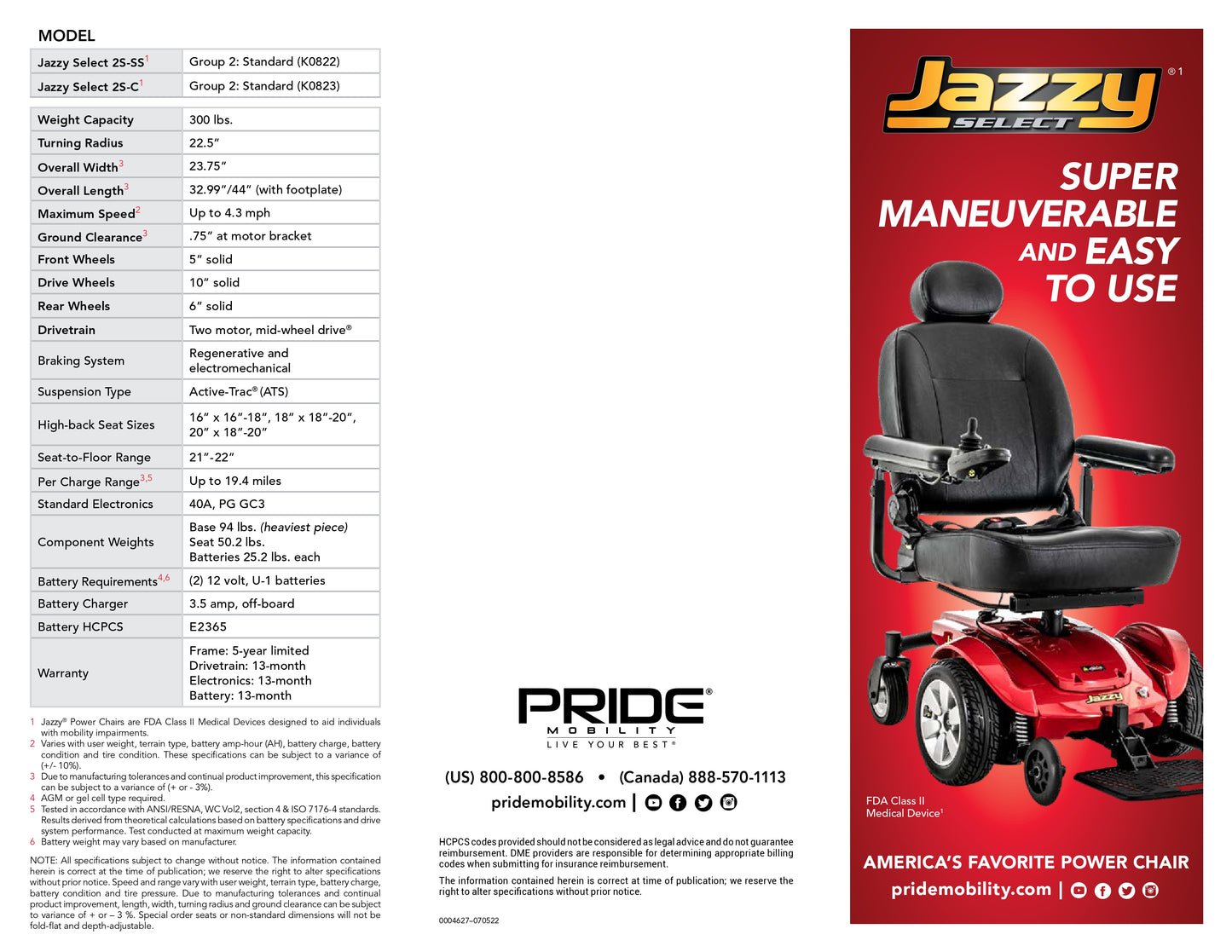 Pride Jazzy Select Power Chair